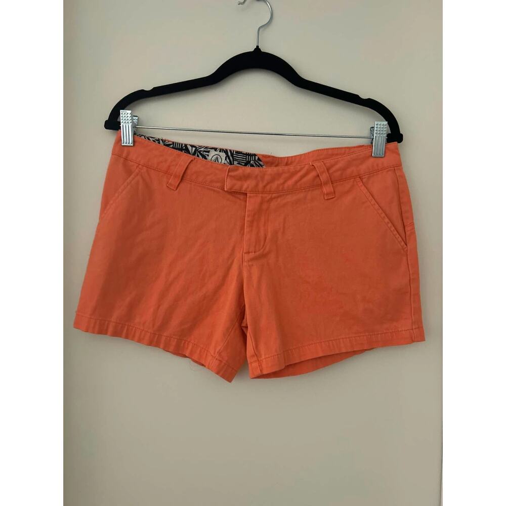 VOLCOM Frochickie 5" cotton chino shorts earth pink peachy pockets sz 5 coastal